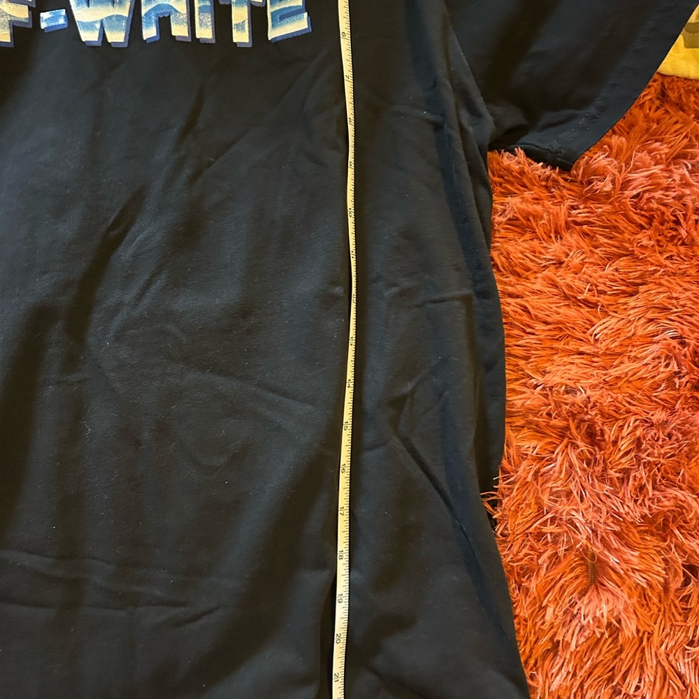 Off-White Black Tee with Blue Accents